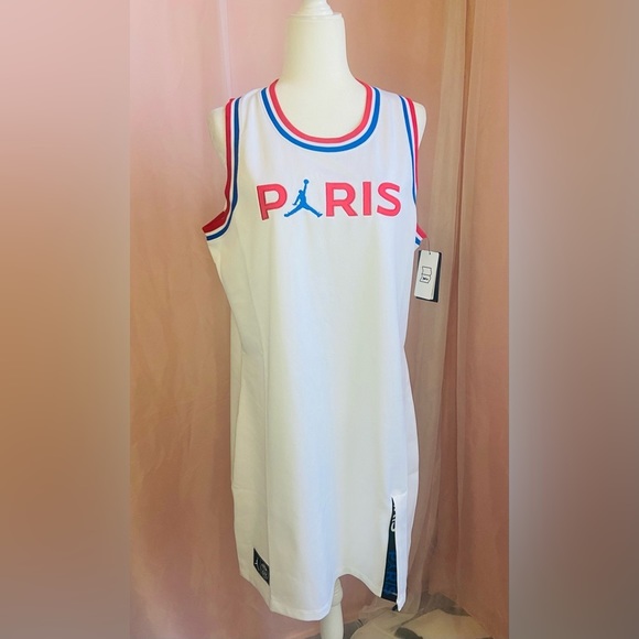 Jordan x Paris Saint Germain Dress Hyper White Nike Size XL Jersey Dress BB176 - Picture 9 of 10